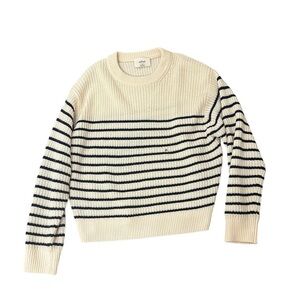 aritzia women’s cream striped sweater
